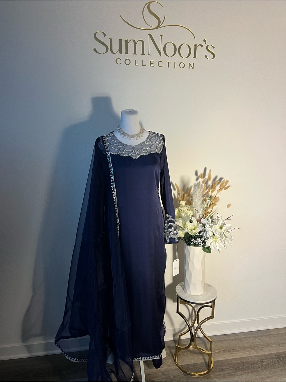 Midnight Blue elegant Pakistani dress